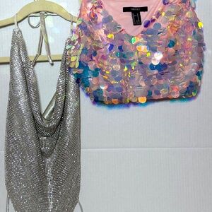 2 Bundle Girly and Sparkly Festival Club Tops